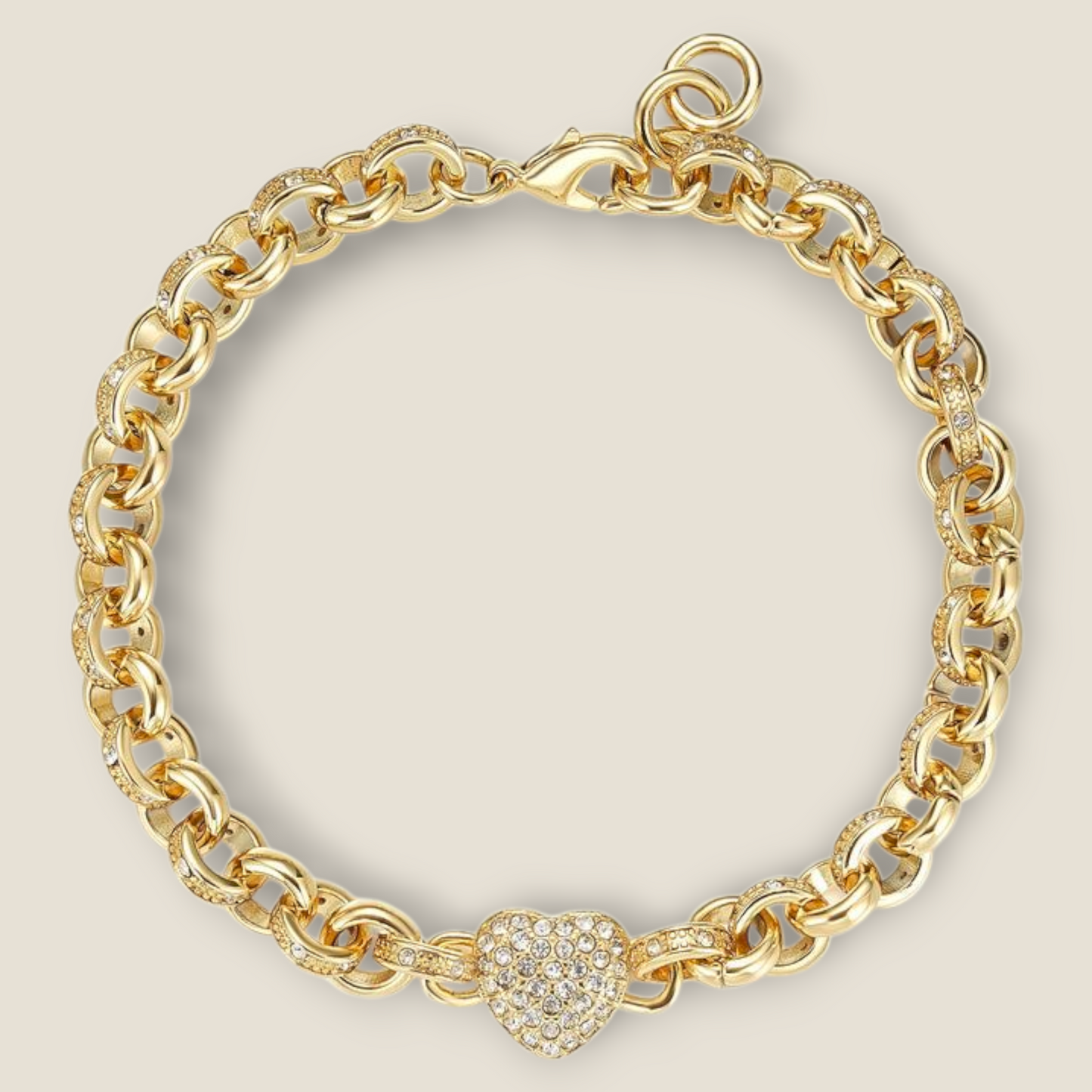 White Heart Alternate Cz Belcher Bracelet