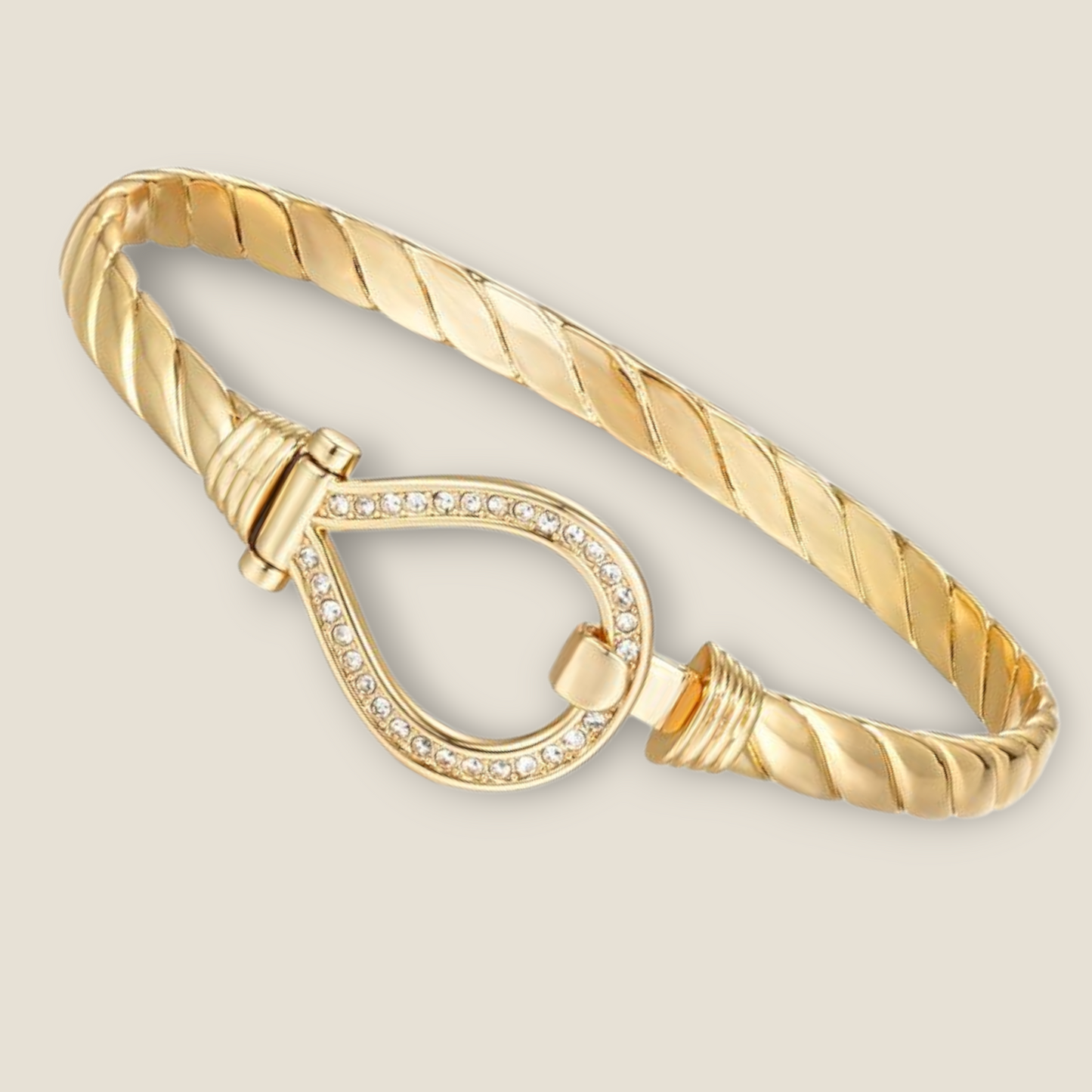 Large Cz Hook Bangle 9.5"