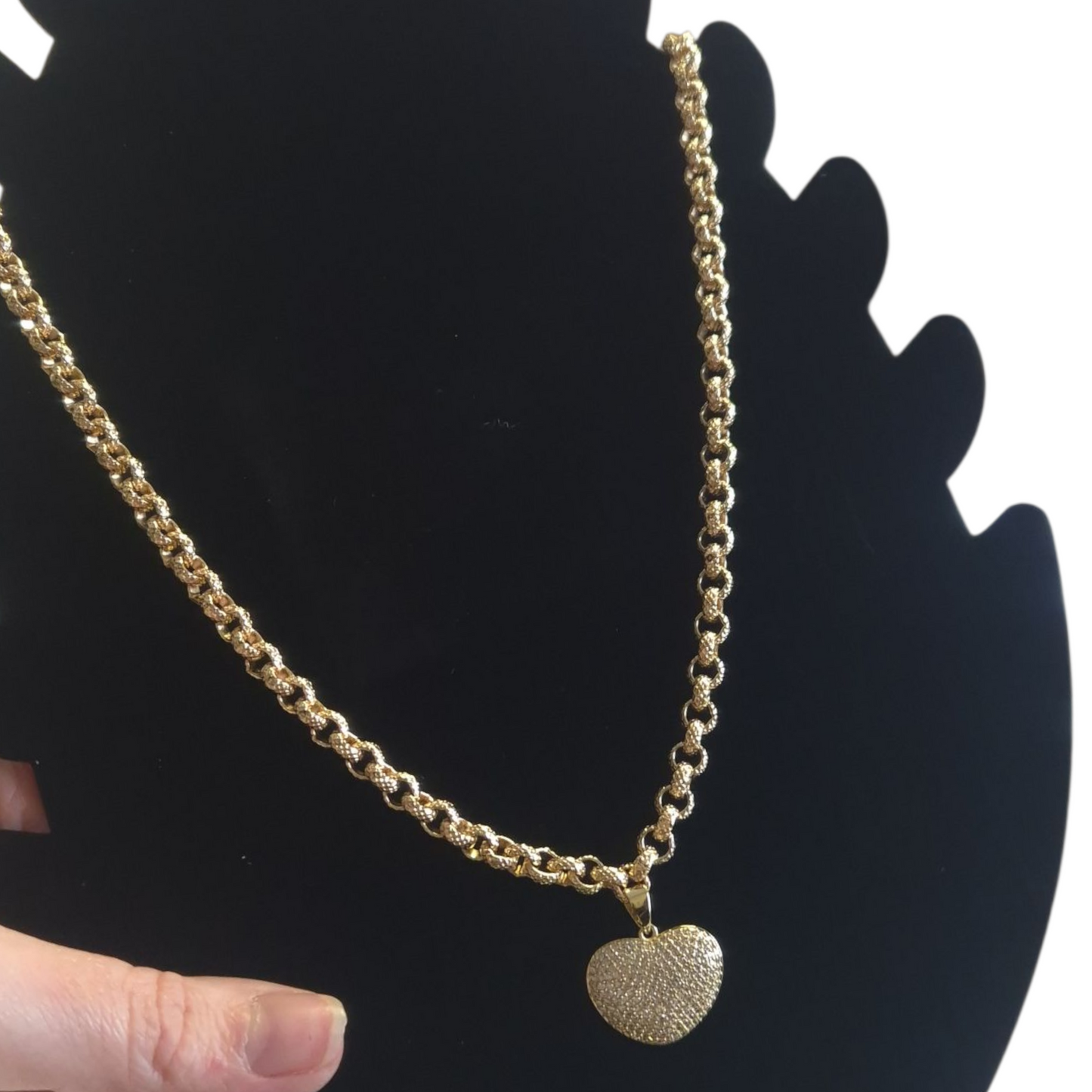 Heart Pendant On 6mm Belcher