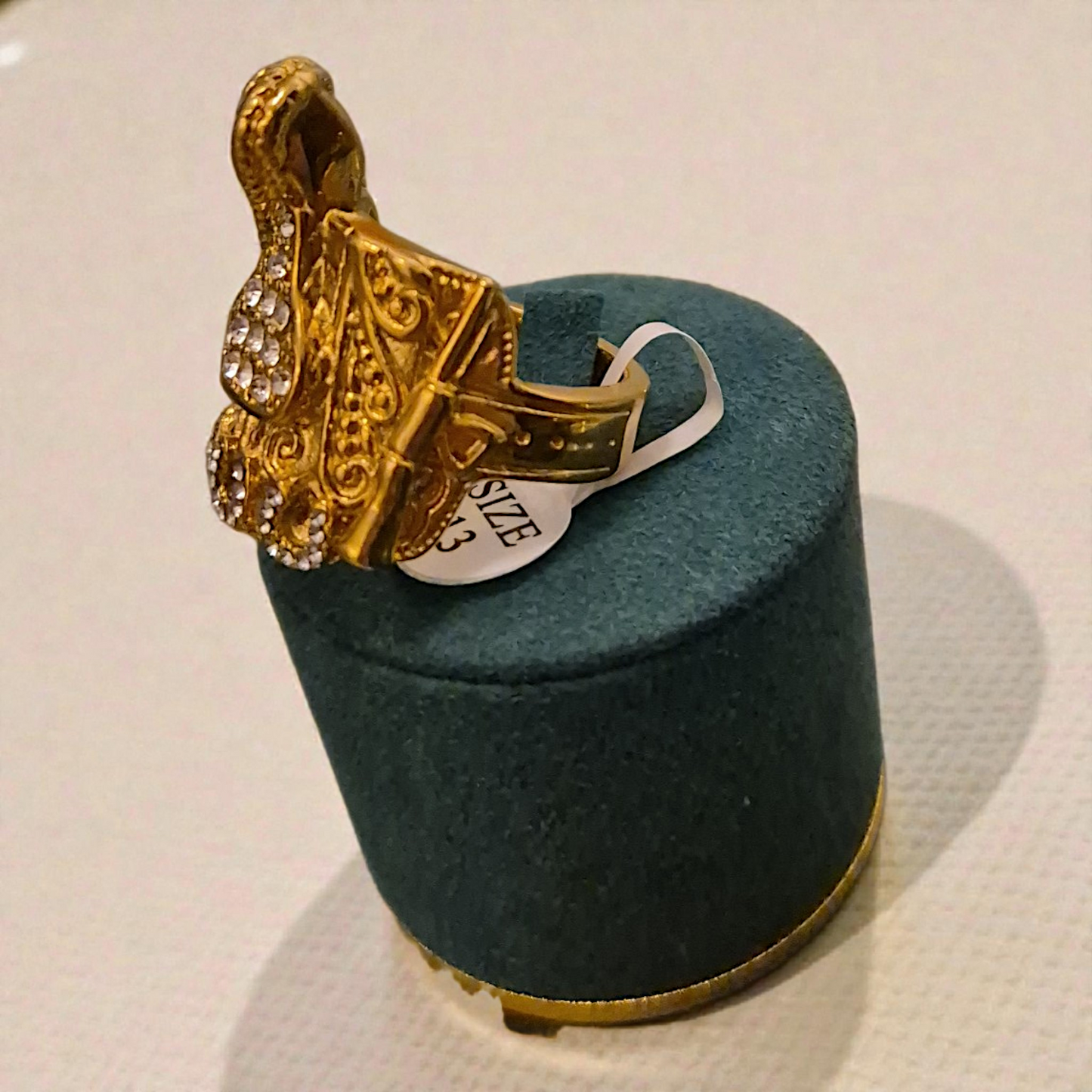 Cz Horse Saddle Ring