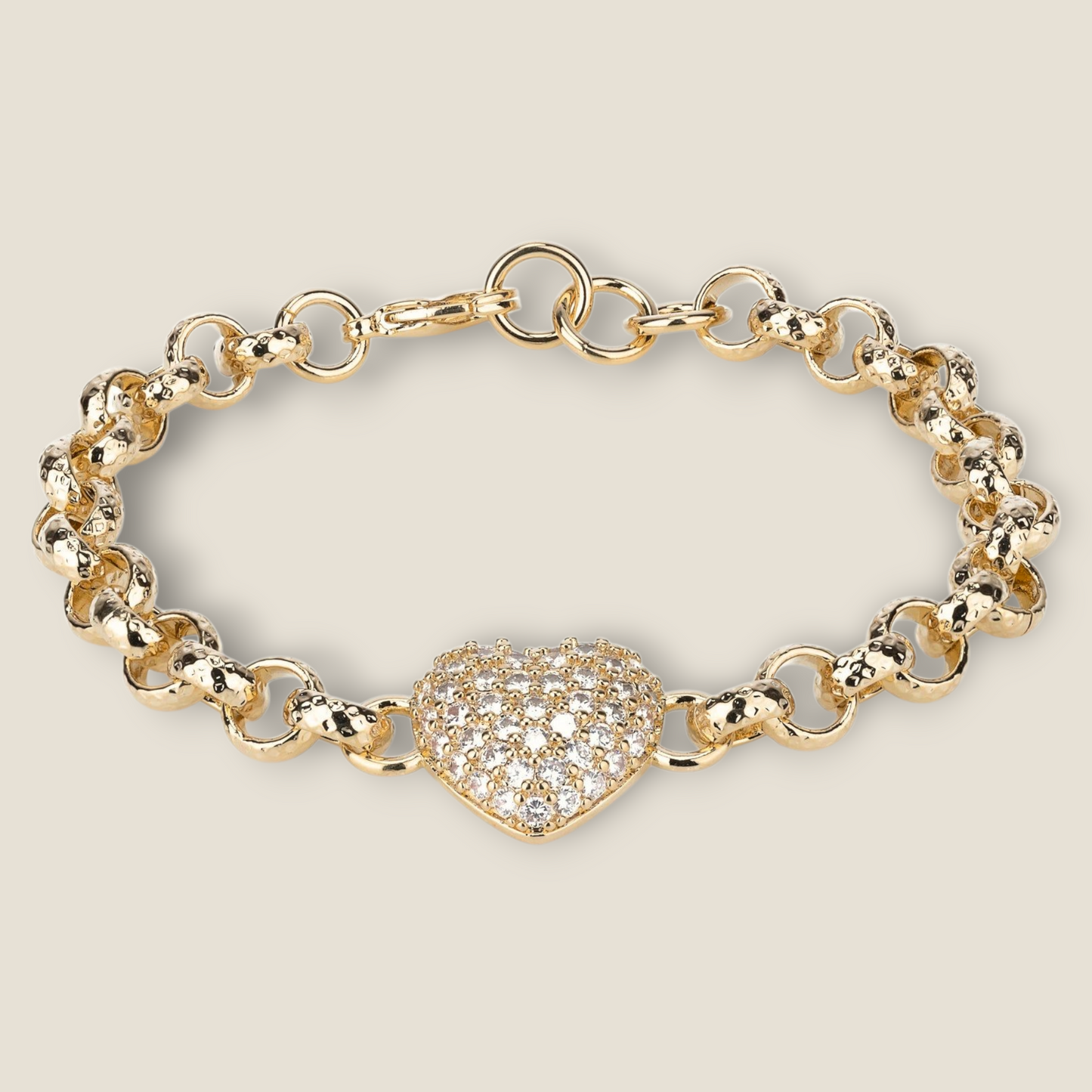 Full Heart Cz Belcher Bracelet