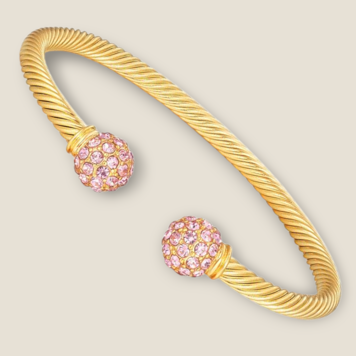 Pink Cz Ball Bangle