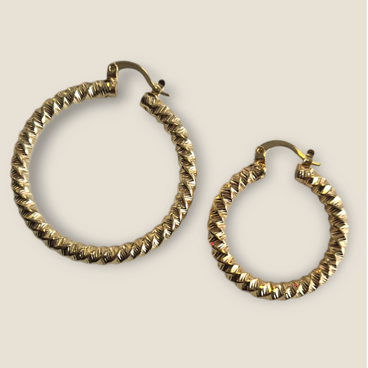 Twisted Round Hoops - 3/4cm