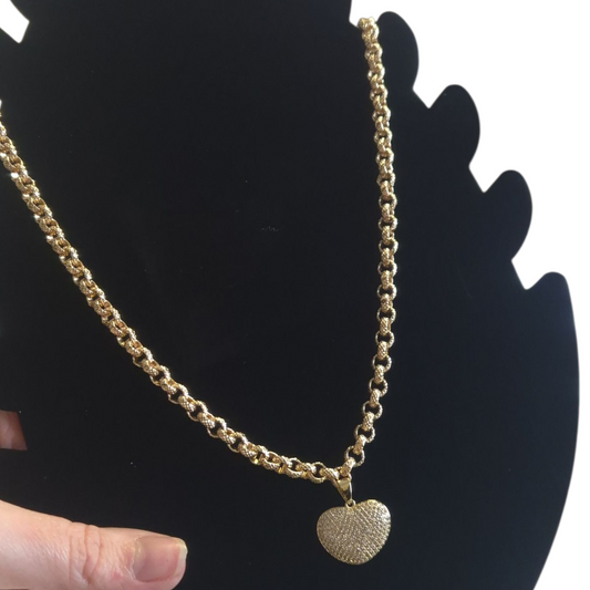 Heart Pendant On 6mm Belcher