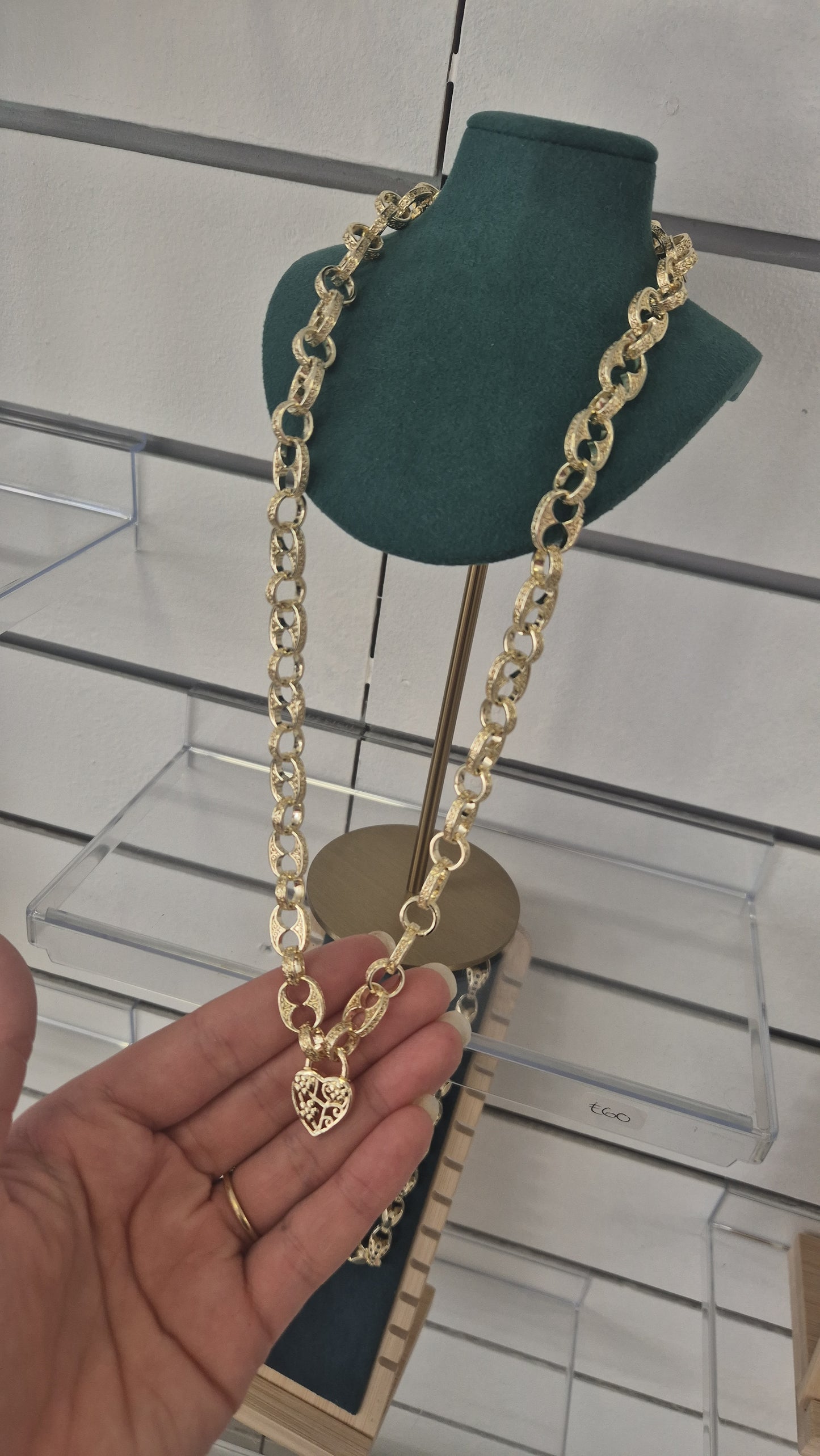 Heart Lock Button Chain