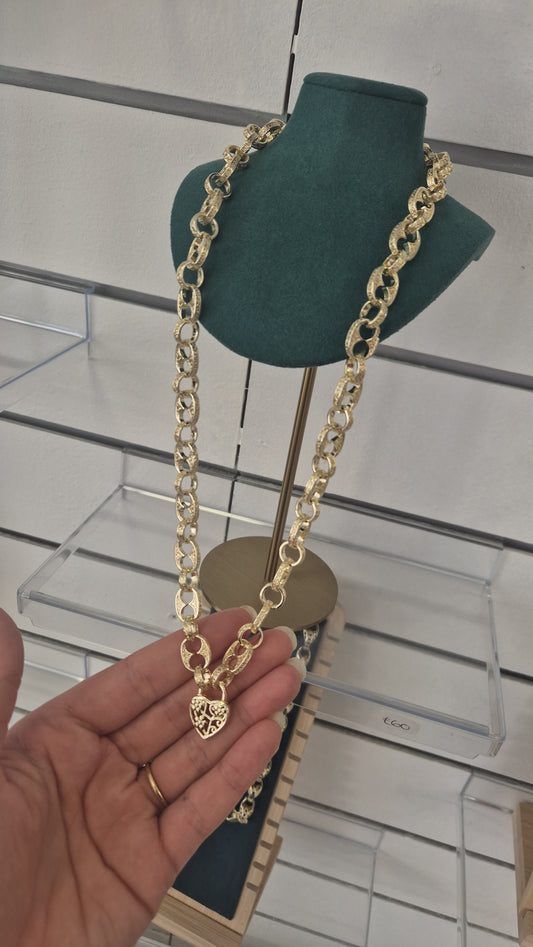 Heart Lock Button Chain