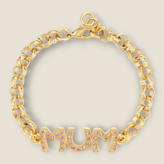 Pink Mum Cz Belcher Bracelet