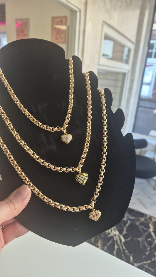 Heart Pendant On 6mm Belcher