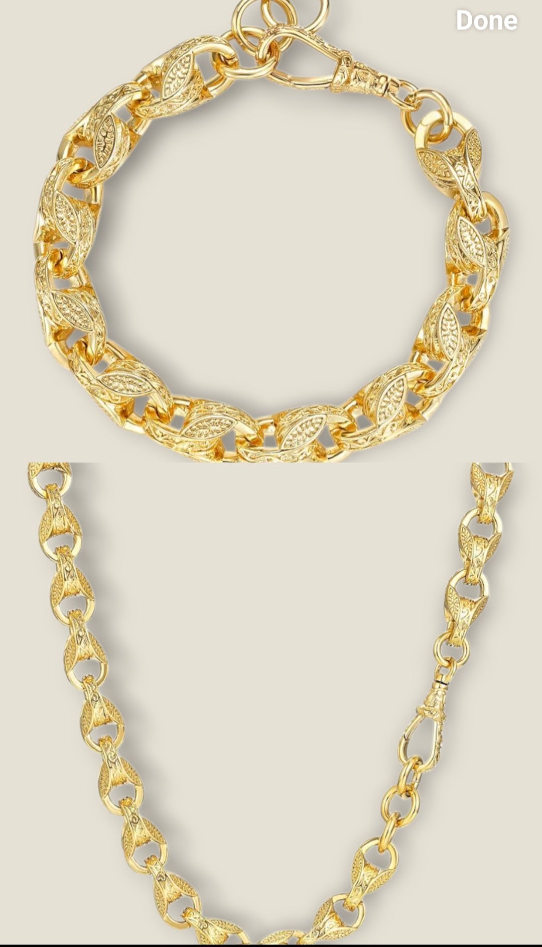 12mm 3D Tulip Chain And Bracelet