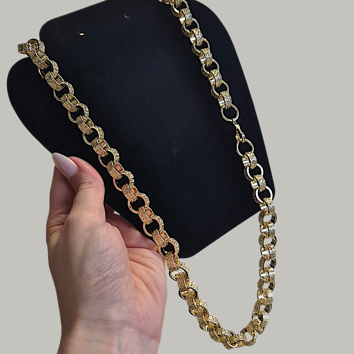 14mm Full Patterned Belcher Chain