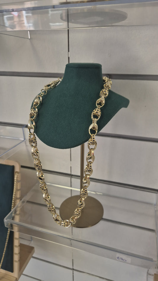 Blue Alternate Cz Tulip Chain