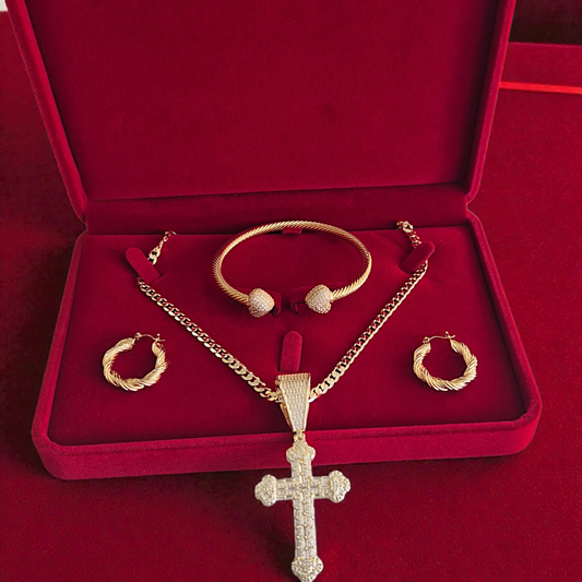 Gift Boxed Cross and Bangle Bundle