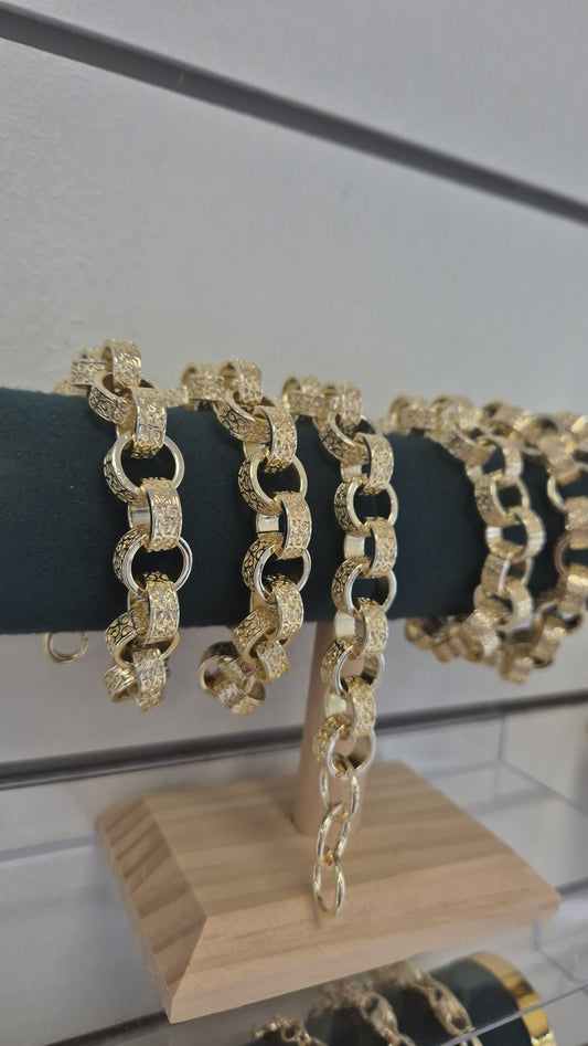 14mm Full Patterned Belcher Bracelet