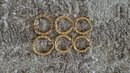Lined Detail Hoops - 2.5/3/3.5cm