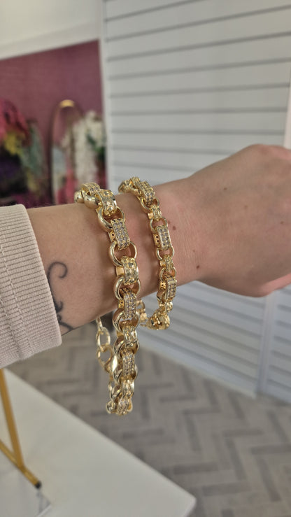 15mm Chunky White Cz Gypsy Link