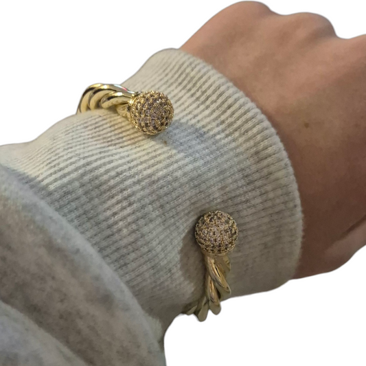 10 DAY PRE ORDER Twisted Chunky 12mm Cz Ball Bangle