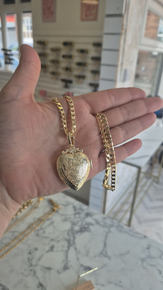 Heart Locket Pendant and Chain