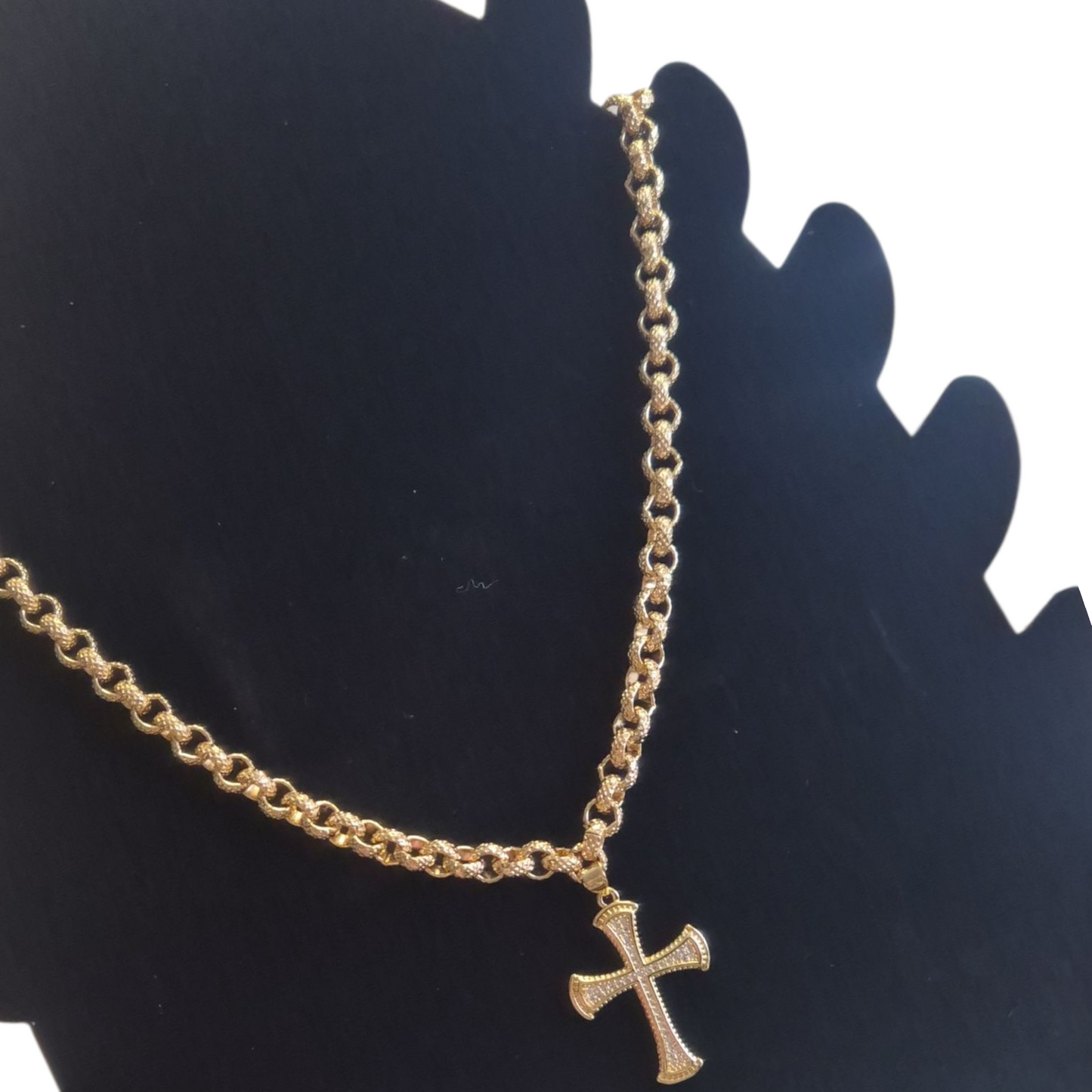Cross Pendant On 6mm Belcher
