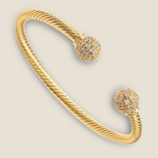 White Cz Ball Bangle