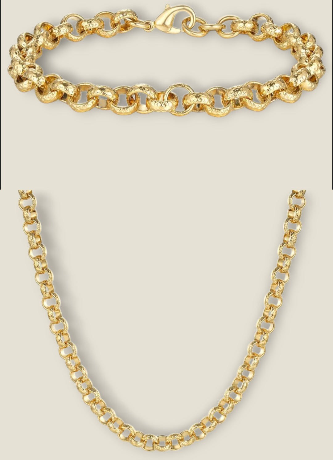 8mm Full Patterned Belcher Chain Set