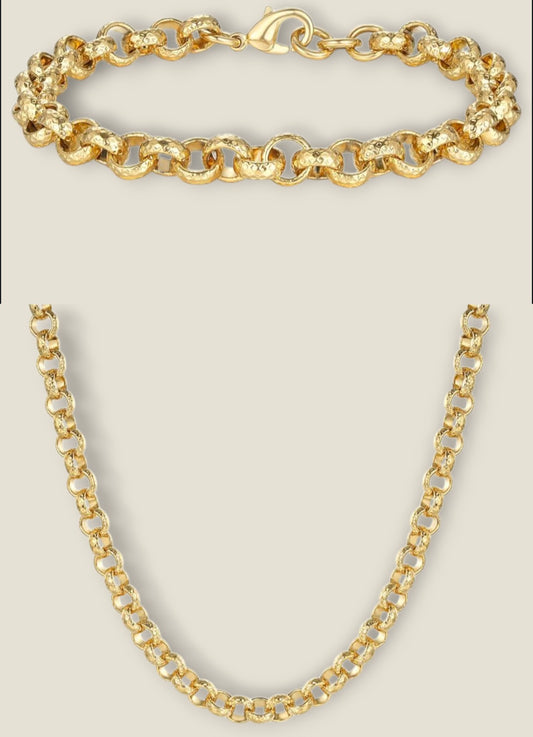 8mm Full Patterned Belcher Chain Set