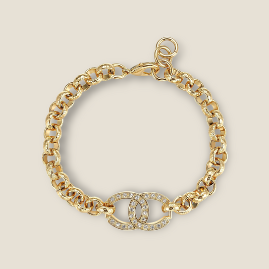 Horseshoe Cz Belcher Bracelet