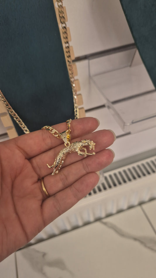 Lurcher/Greyhound Pendant on 4mm 24" Curb Chain