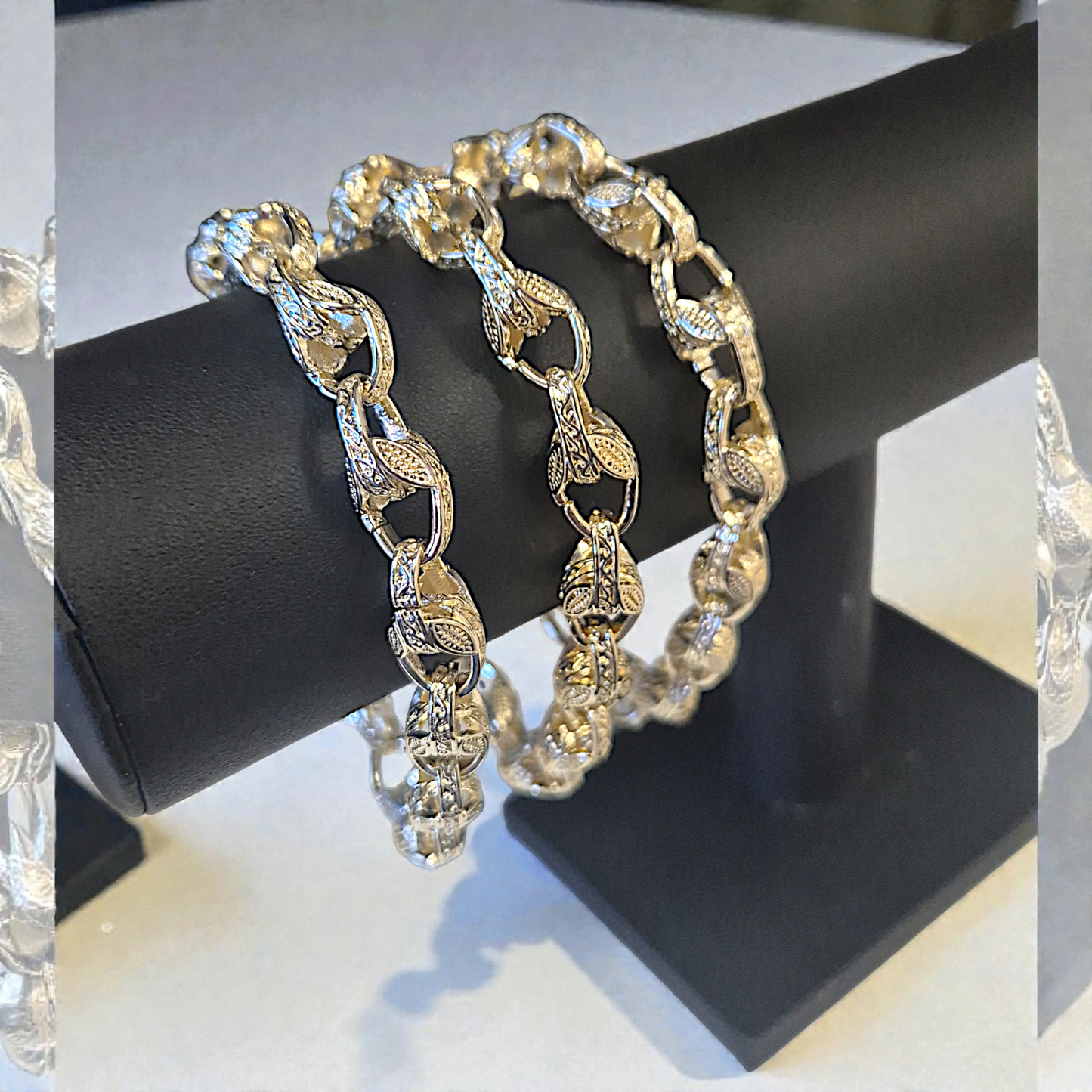9mm Full Patterned Tulip Bracelet