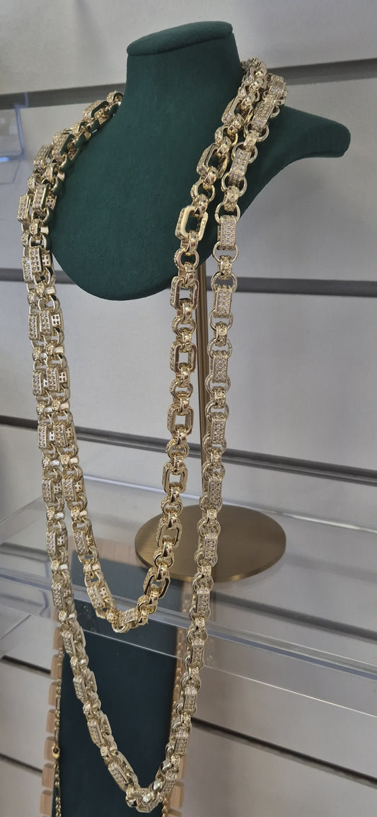 10mm White Cz Gypsy Link Chain