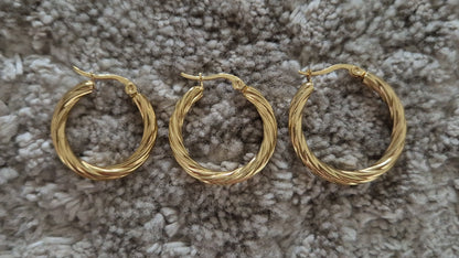 Lined Detail Hoops - 2.5/3/3.5cm