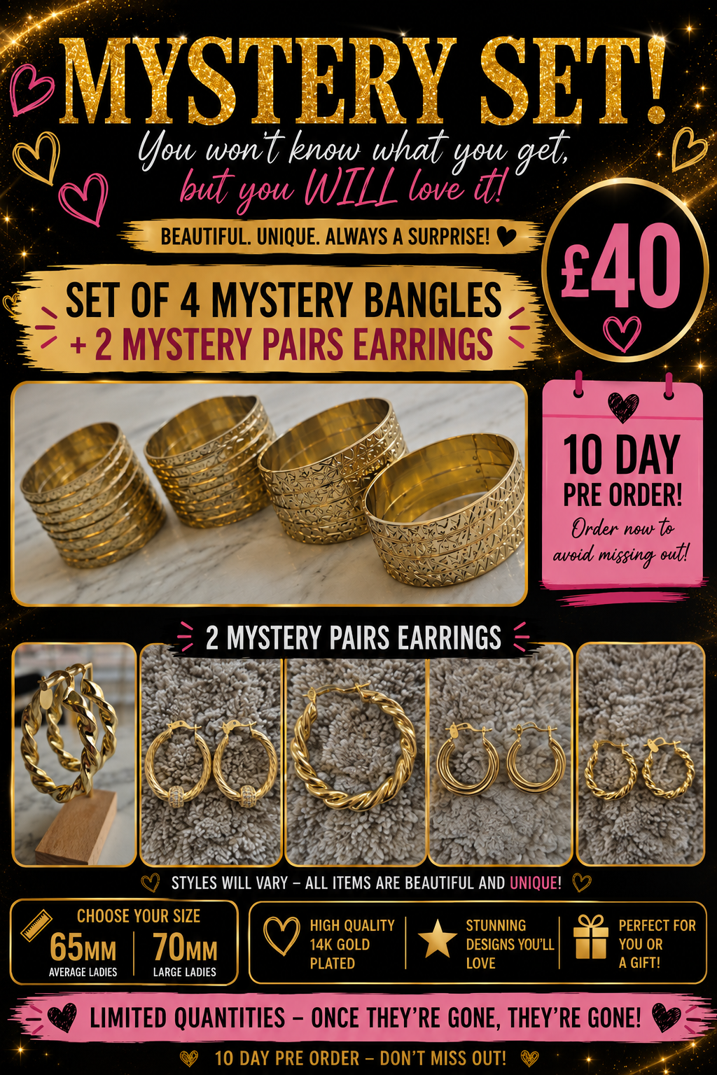 MYSTERY BANGLE AND HOOPS BUNDLE
