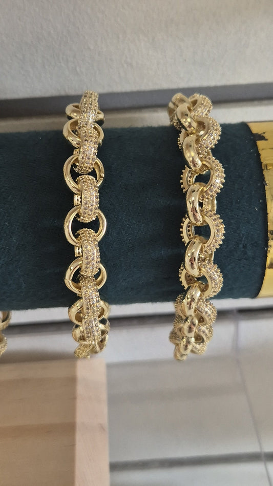 12mm White Alternate Cz Belcher Bracelet