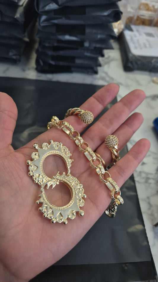 10mm Gypsy Link, Twisted Bangle and Creole Bundle