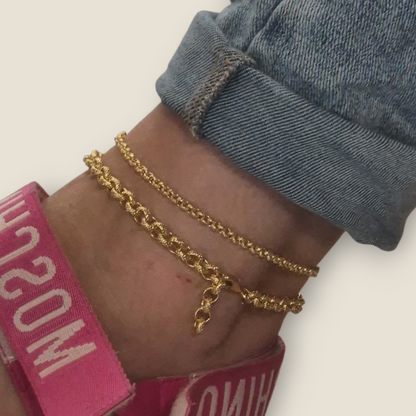 Bracelet Or Anklet Set - 4mm & 6mm Patterned