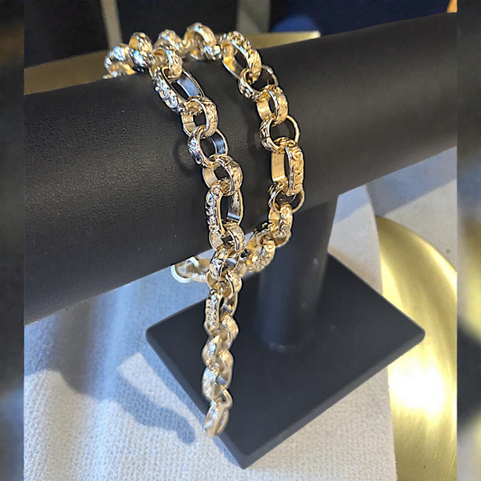 8mm Patterned Gypsy Link Bracelet