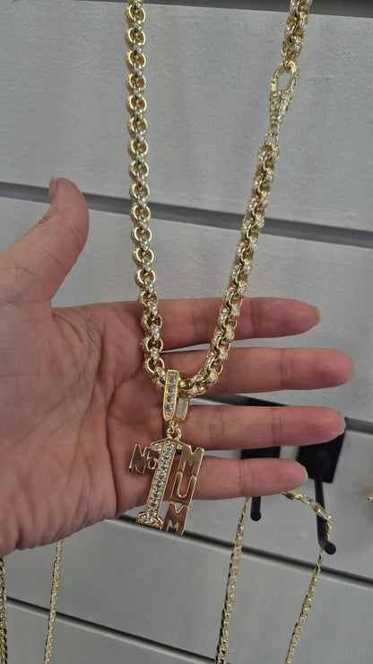 10mm Alternate Belcher Chain and Pendant 24"