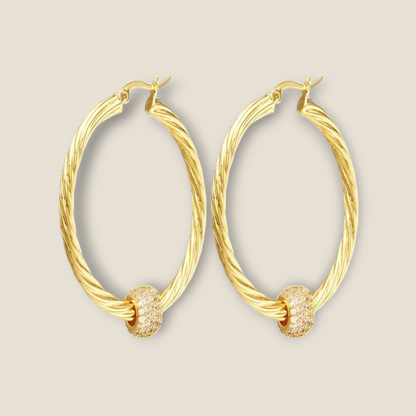 Ball Hoops and Cross Pendant