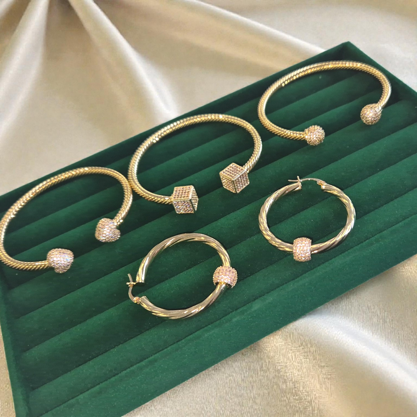 Bangle and Ball Hoops Bundle