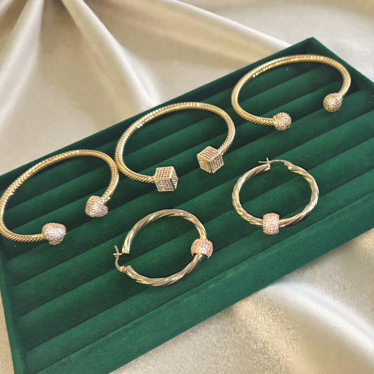 Bangle and Ball Hoops Bundle