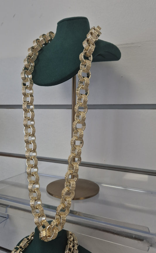 14mm Full Patterned Belcher Chain